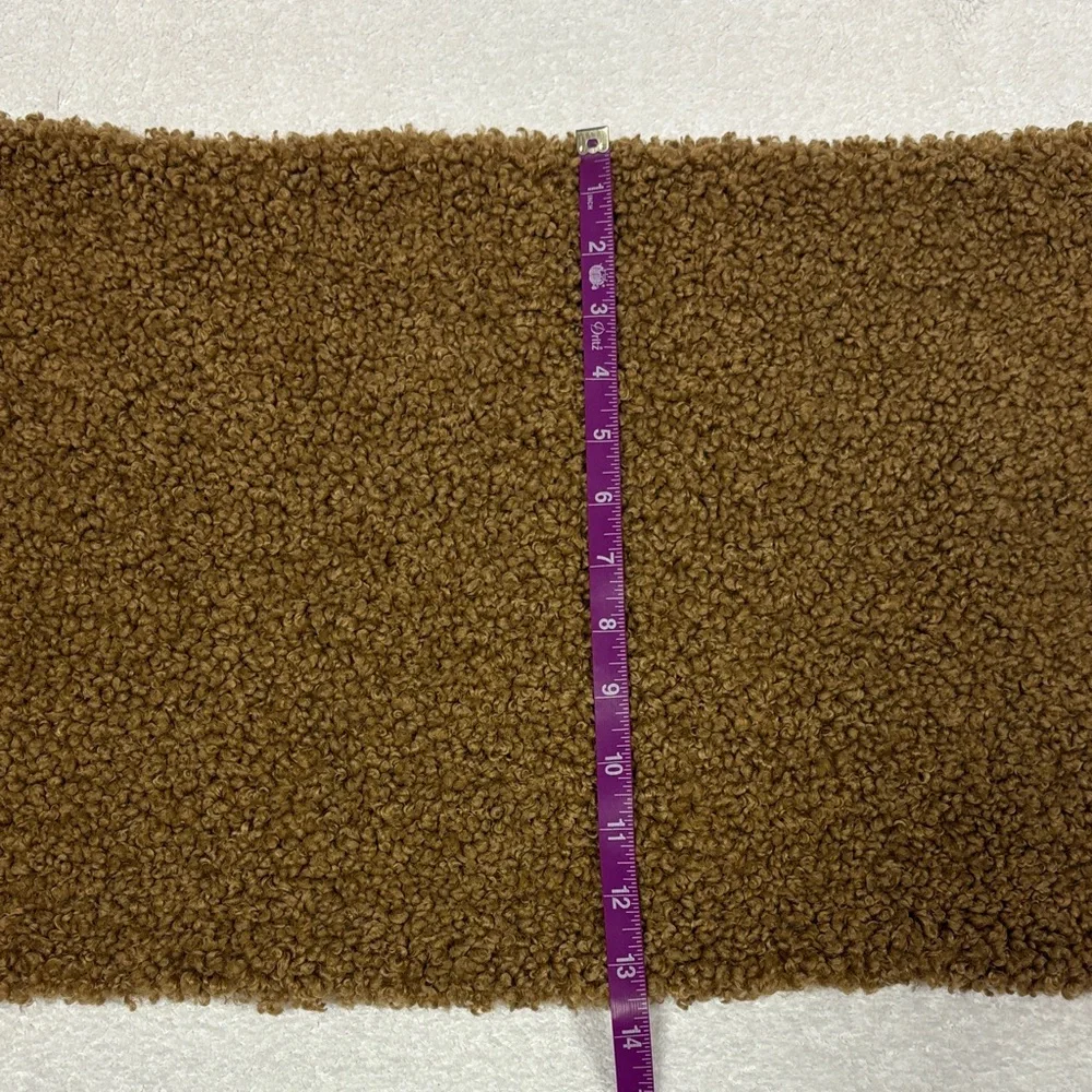 NEW Pottery Barn Cozy Faux Fur Teddy kitchen Placemat Tobacco 14 x 20